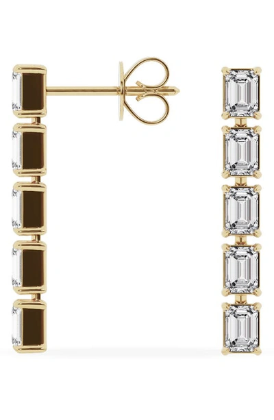 Shop Jennifer Fisher 18k Gold Emerald Cut Lab Created Diamond Dangler Drop Earrings In 18k Yellow Gold