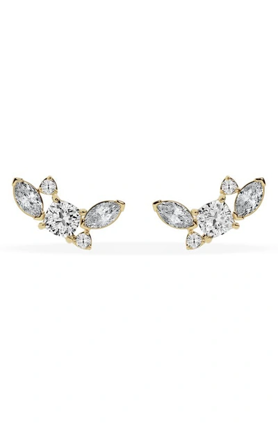 Shop Jennifer Fisher 18k Gold Mixed Lab Created Diamond Fashion Stud Earrings In 18k Yellow Gold