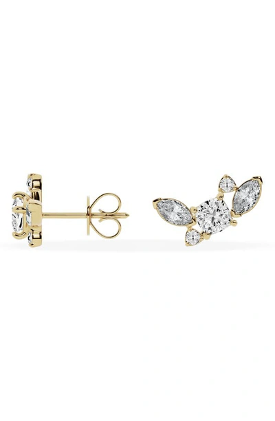 Shop Jennifer Fisher 18k Gold Mixed Lab Created Diamond Fashion Stud Earrings In 18k Yellow Gold