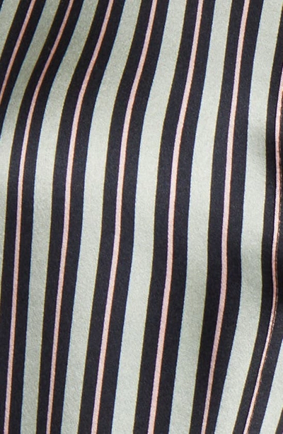 Shop Rails Spencer Stripe Silk Shirt In Green Stripe