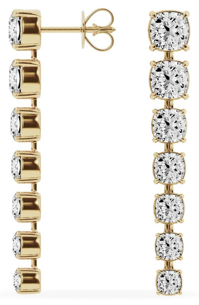 Jennifer Fisher Cushion Cut Lab Created Diamond Linear Earrings In 18k Yellow Gold