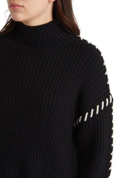 Shop Rails Liam Rib Turtleneck Sweater In Black