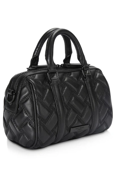 Shop Kurt Geiger Kensington Boston Drench Quilted Leather Crossbody Bag In Black