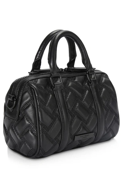 Kurt Geiger London Kensington Boston Drench Quilted Leather Crossbody Bag In Black