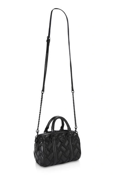 Kurt Geiger London Kensington Boston Drench Quilted Leather Crossbody Bag In Black