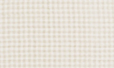 Little Unicorn Cotton Muslin Baby Quilt In Tan Gingham
