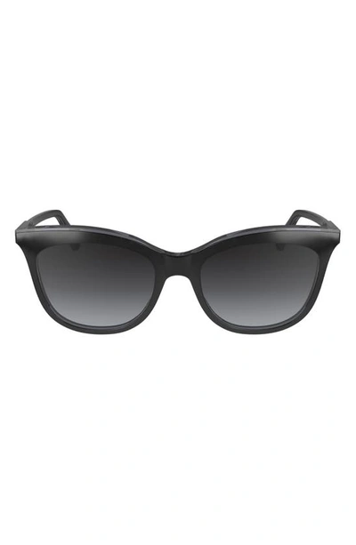 Shop Longchamp 53mm Gradient Cat Eye Sunglasses In Black/ Grey