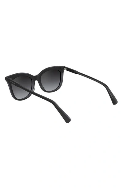Shop Longchamp 53mm Gradient Cat Eye Sunglasses In Black/ Grey