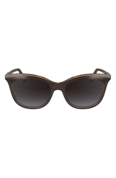 Shop Longchamp 53mm Gradient Cat Eye Sunglasses In Brown/ Grey