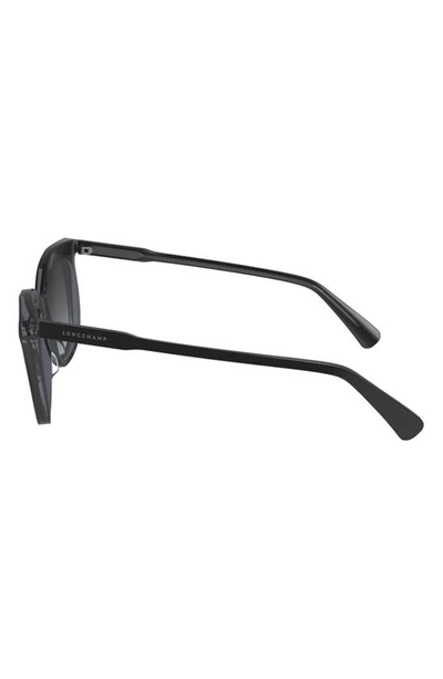 Longchamp 53mm Gradient Cat Eye Sunglasses In Black/ Grey