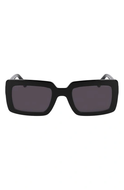 Shop Longchamp 53mm Rectangular Sunglasses In Black