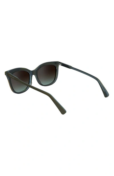 Shop Longchamp 53mm Gradient Cat Eye Sunglasses In Olive/ Azure