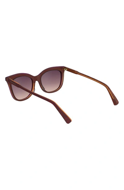 Longchamp 53mm Gradient Cat Eye Sunglasses In Dark Rose/ Peach