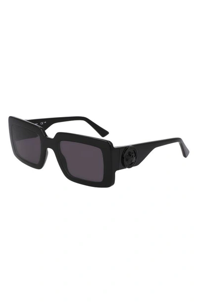 Shop Longchamp 53mm Rectangular Sunglasses In Black