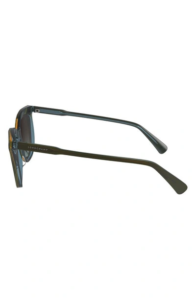 Longchamp 53mm Gradient Cat Eye Sunglasses In Olive/ Azure