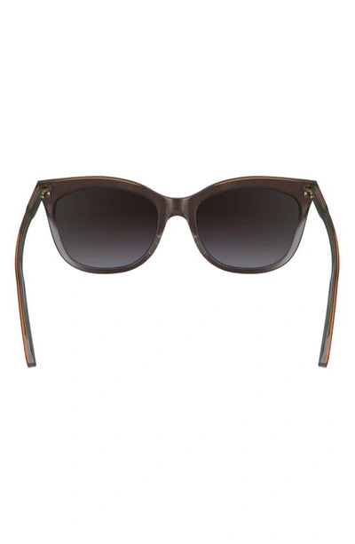 Longchamp 53mm Gradient Cat Eye Sunglasses In Brown/ Grey
