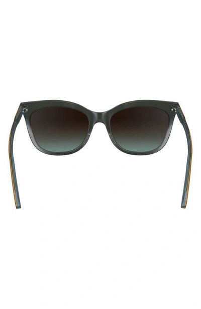 Shop Longchamp 53mm Gradient Cat Eye Sunglasses In Olive/ Azure