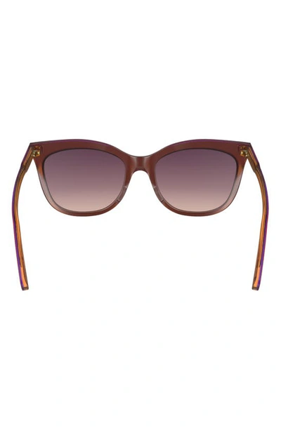 Shop Longchamp 53mm Gradient Cat Eye Sunglasses In Dark Rose/ Peach