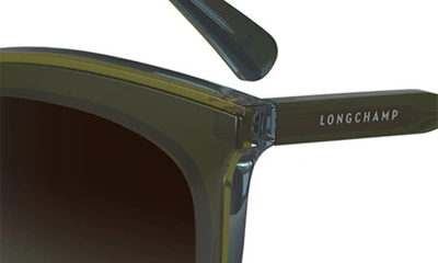 Longchamp 53mm Gradient Cat Eye Sunglasses In Olive/ Azure