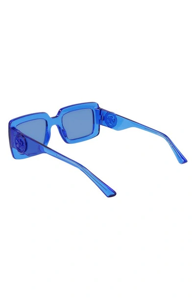 Shop Longchamp 53mm Rectangular Sunglasses In Blue