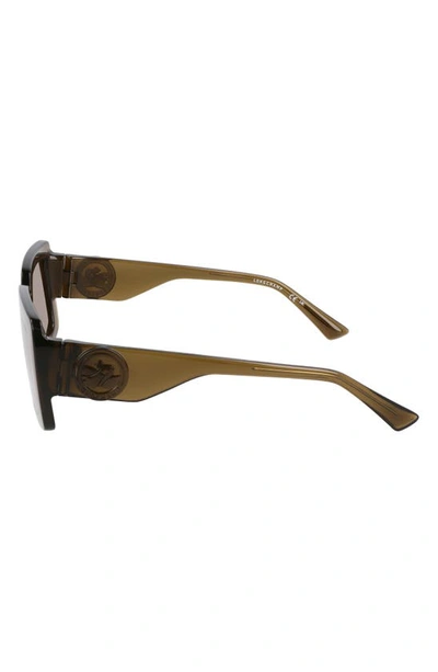 Longchamp 53mm Rectangular Sunglasses In Khaki