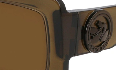 Longchamp 53mm Rectangular Sunglasses In Khaki