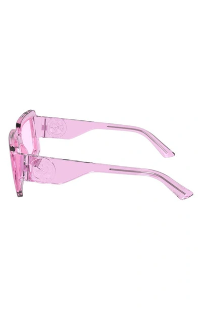 Shop Longchamp 53mm Rectangular Sunglasses In Pink