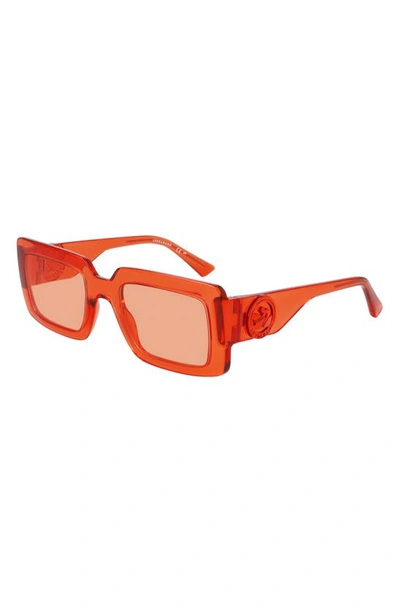 Shop Longchamp 53mm Rectangular Sunglasses In Orange