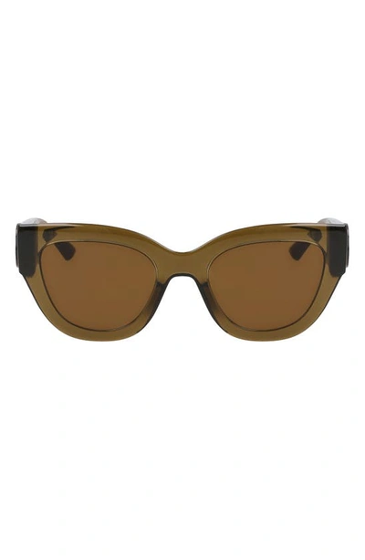 Shop Longchamp 52mm Cat Eye Sunglasses In Khaki