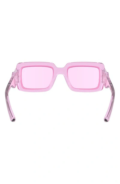 Shop Longchamp 53mm Rectangular Sunglasses In Pink