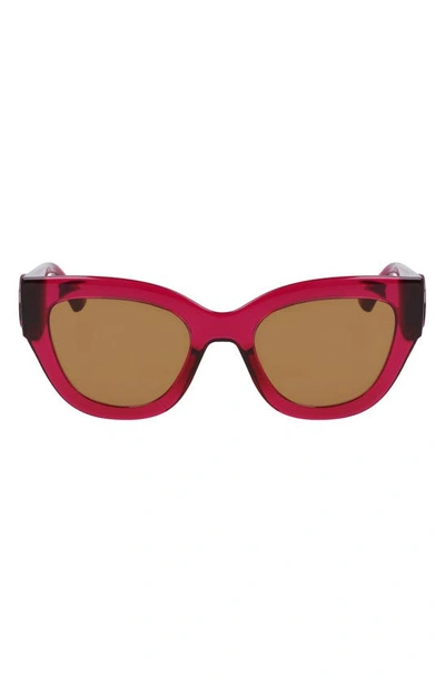 Shop Longchamp 52mm Cat Eye Sunglasses In Cyclamen