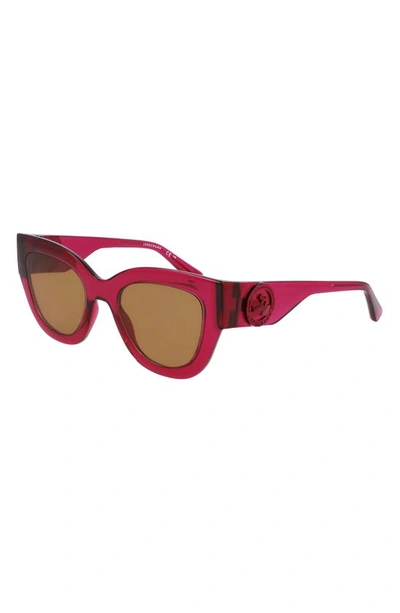 Shop Longchamp 52mm Cat Eye Sunglasses In Cyclamen