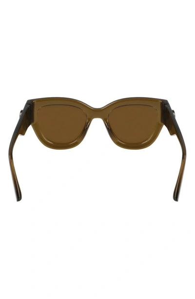 Shop Longchamp 52mm Cat Eye Sunglasses In Khaki