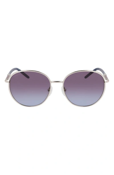 Shop Longchamp 53mm Gradient Round Sunglasses In Gold