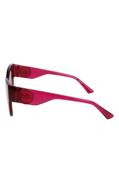 Shop Longchamp 52mm Cat Eye Sunglasses In Cyclamen