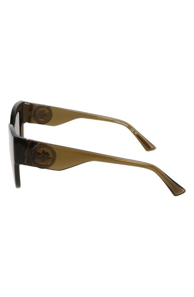 Shop Longchamp 52mm Cat Eye Sunglasses In Khaki