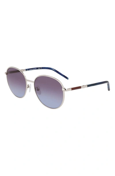 Shop Longchamp 53mm Gradient Round Sunglasses In Gold