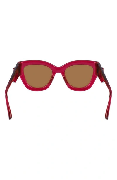 Shop Longchamp 52mm Cat Eye Sunglasses In Cyclamen