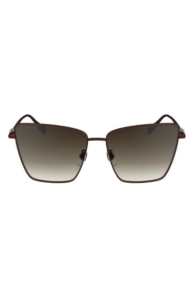 Shop Longchamp 55mm Gradient Square Sunglasses In Burgundy