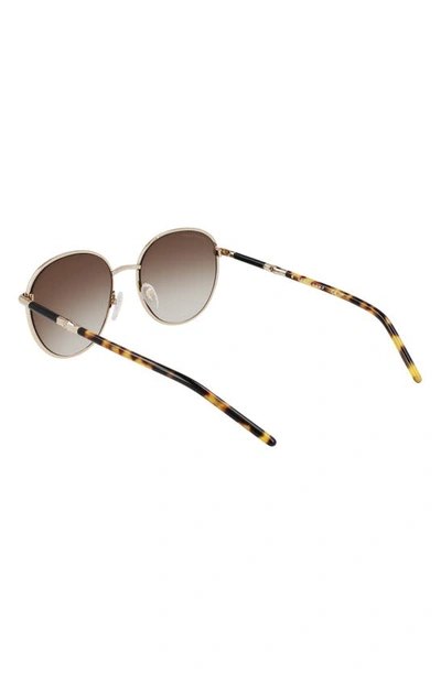 Shop Longchamp 53mm Gradient Round Sunglasses In Gold/ Black