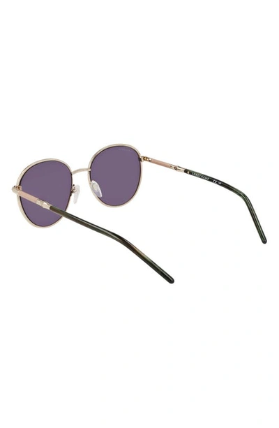 Shop Longchamp 53mm Gradient Round Sunglasses In Gold/ Khaki