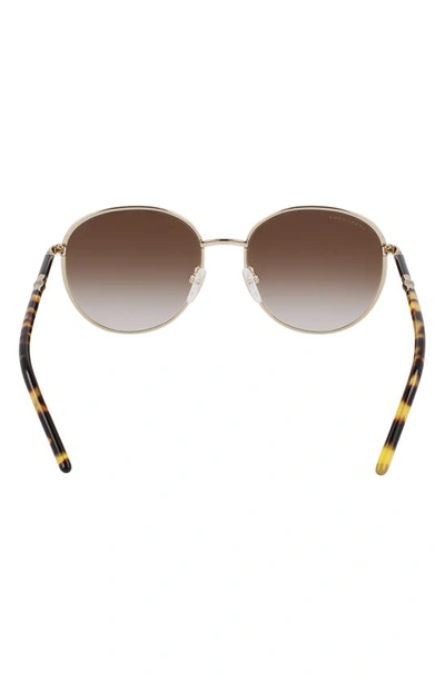 Shop Longchamp 53mm Gradient Round Sunglasses In Gold/ Black