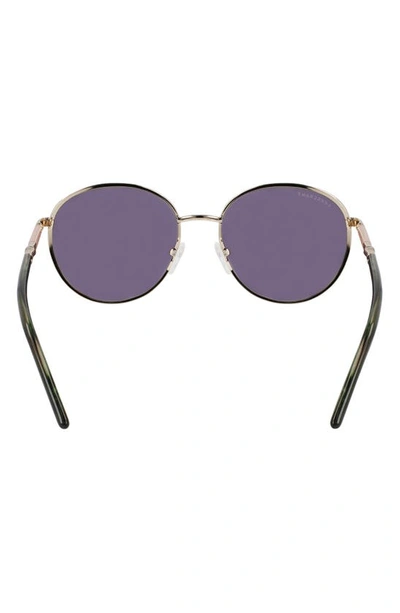 Shop Longchamp 53mm Gradient Round Sunglasses In Gold/ Khaki