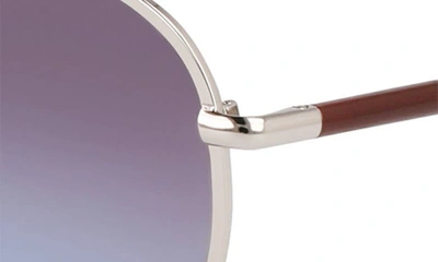 Shop Longchamp 53mm Gradient Round Sunglasses In Gold