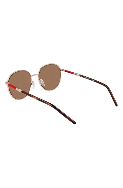 Longchamp 53mm Gradient Round Sunglasses In Rose Gold