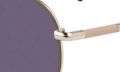 Shop Longchamp 53mm Gradient Round Sunglasses In Gold/ Khaki