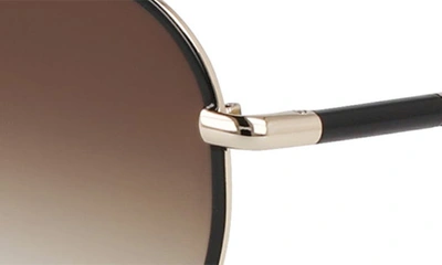 Shop Longchamp 53mm Gradient Round Sunglasses In Gold/ Black