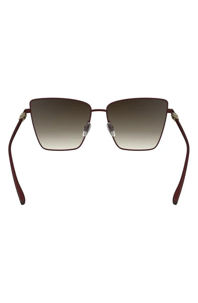 Longchamp 55mm Gradient Square Sunglasses In Burgundy