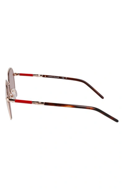 Longchamp 53mm Gradient Round Sunglasses In Rose Gold