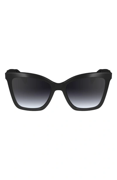Shop Longchamp Le Pliage 54mm Gradient Cat Eye Sunglasses In Black